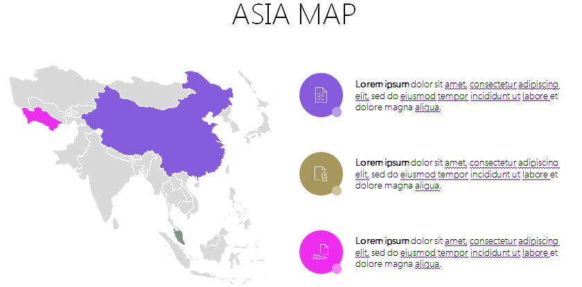 Template PowerPoint Peta Asia