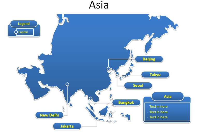 Template PowerPoint 47 Peta Negara Asia Gratis