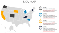 Template PowerPoint Peta Amerika Serikat