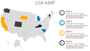 Template PowerPoint Peta Amerika Serikat