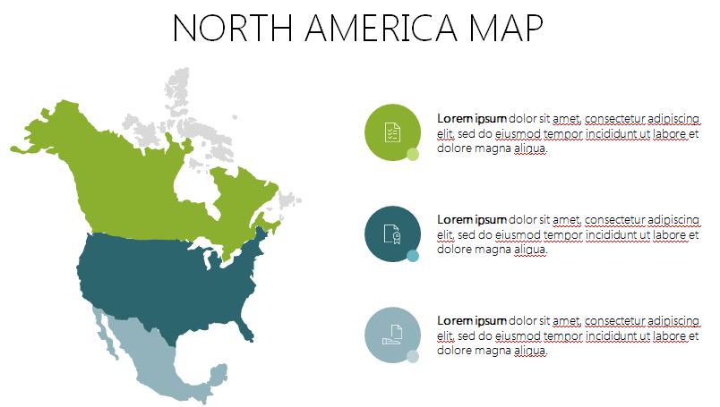 Template PowerPoint Peta Amerika Utara