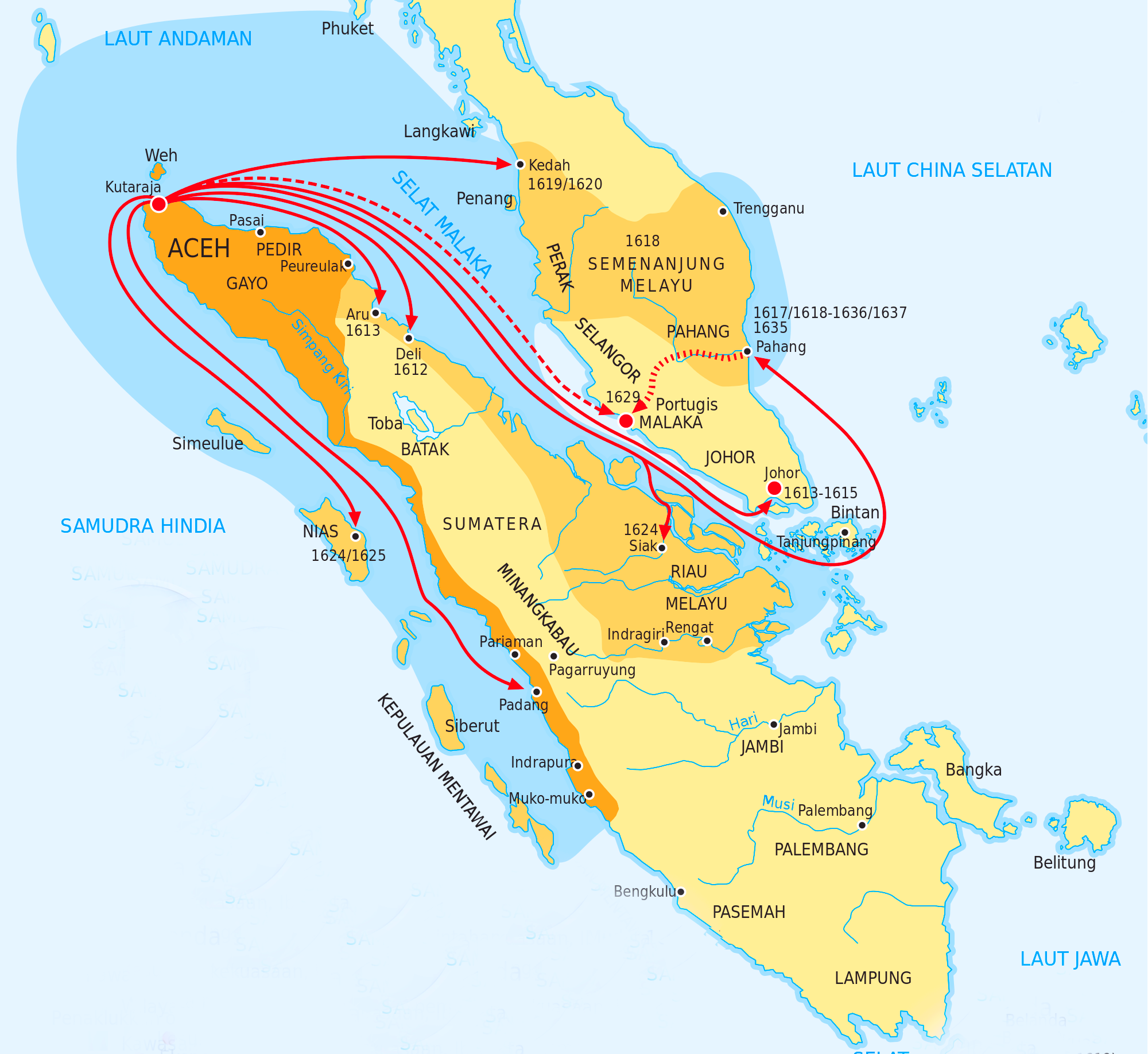 5 raja yang pernah memerintah Kerajaan Aceh
